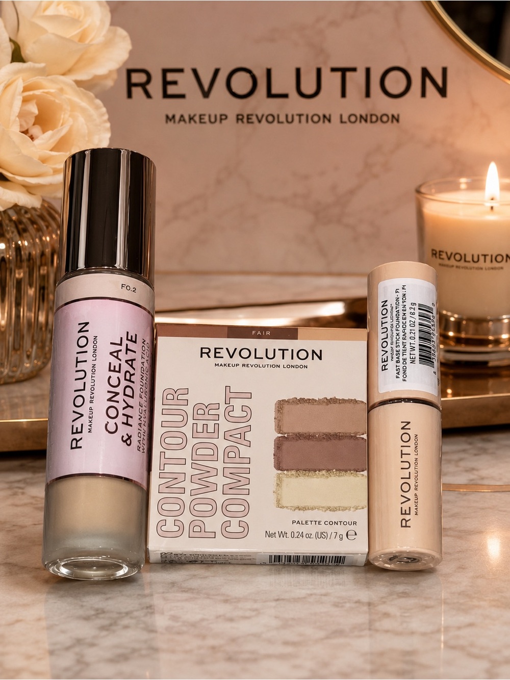 NIB Makeup Revolution 3pc Fair Face Bundle -